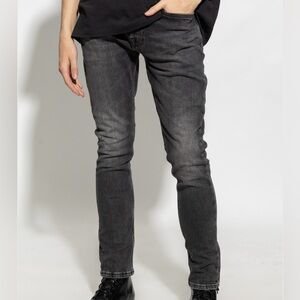 All Saints Mens Cigarette Slim Fit Charcoal Wash Skinny Jean W36